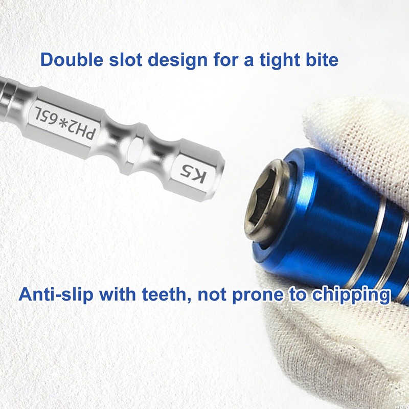 6PCS Anti Slip Screwdriver Bits, Magnetic Drill Bits and High