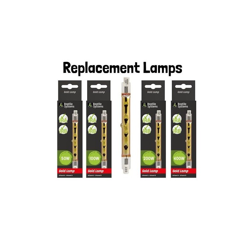 Reptile Systems Gold Infrared Replacement Lamp – Durable 400w Heat
