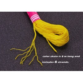 Mini Skater 12 Pieces Cross Sew Embroidery Thread Floss Kit DIY Sewing Tools Accessories(12 Colors) (Gradient Yellow)