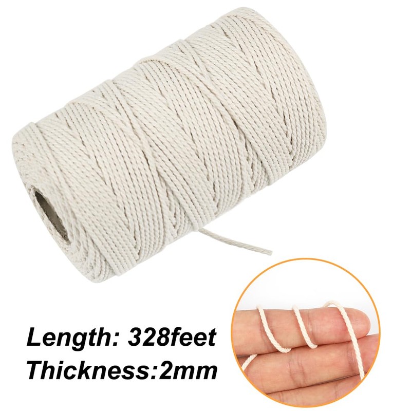 Vivifying Butchers Twine, 328 Feet 2mm Food Safe Cotton Bakers