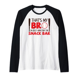 Funny Baseball Brother That's My Bro Here for Snack Bar Raglan Baseball Tee
