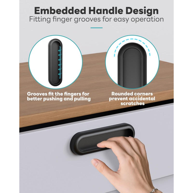 MeBantoo 2 Pack Self-Adhesive Drawer Pull Handles, 4 Inch Self-Stick