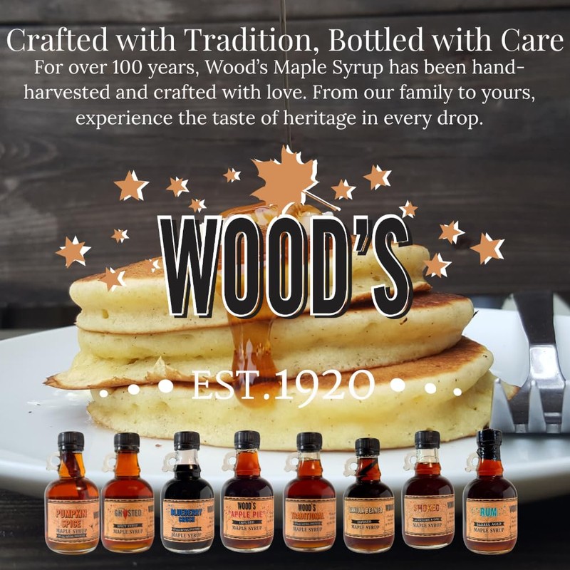 WOOD'S Vanilla Beaned Maple Syrup – Infused Vermont Maple Syrup
