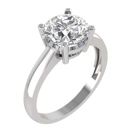 GNG Solid 10k White Gold 2.0 CT Classic Style Simulated Diamond Solitaire Engagement Ring. Promise Bridal Ring (10k White Gold, 7)