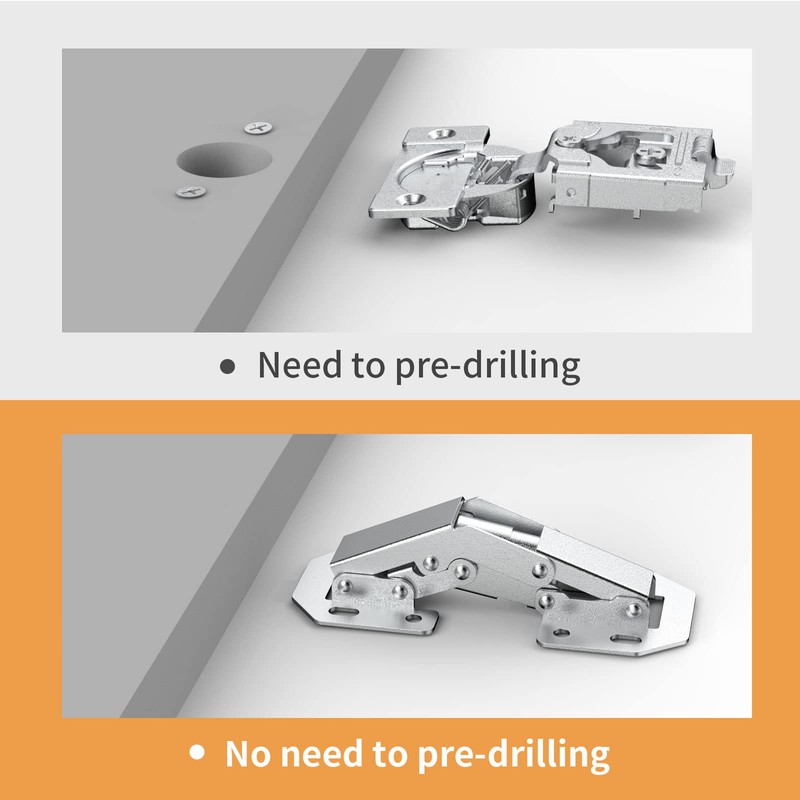 Chibery 4 Pack 90 Degree Surface Mount Spring Hinges, Easy