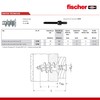 fischer | Caja Con 50 Taquetes de Nylon Autoperforante GKS