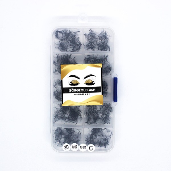 GorgeousLash 1000 Premade Lash Fans. 10D, 8D, 7D, 6D, 5D,
