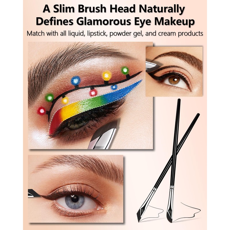 BeautyCurls Eyeliner Brushes Set, Fine Angled Eyeliner Eyebrow Concealer Brushes
