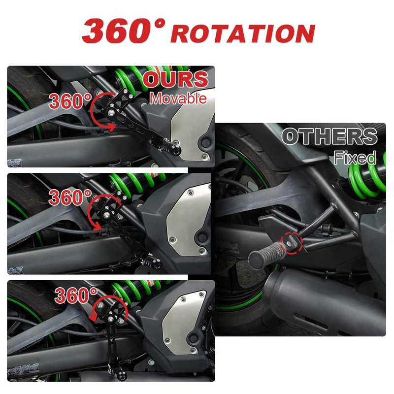 Xitomer 1.25" Foot pegs Adjustable Highway Peg Mounts Compatible with