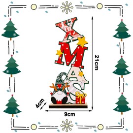 ParPix Colourful Wooden Christmas Table Decoration, Xmas Christmas Decorations, Christmas Decoration Money Gift Girl Boy, Christmas Table Decoration, Christmas Decoration Made of Wood, Merry Christmas