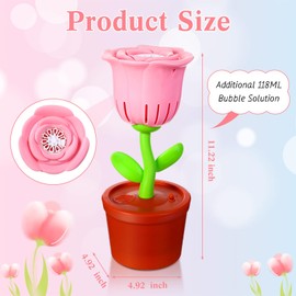 WinnerWhy 2 Pcs Rose Bubble Machines Bubble Machine Automatic Bubble Blower Machine for Wedding Birthday Party, Batteries not Included(Pink)