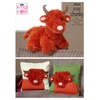 King Cole 9089 Knitting Pattern Highland Cow Toy & Cushion