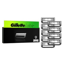 Gillette Labs Razor Blades for Men, 9 Replacement Blades, Compatible with All GilletteLabs Razors (Including Heated Razor)