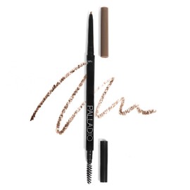 Palladio Lápiz Definidor de Cejas, Lápiz de Cejas Retráctil Ultra Preciso con una Duración Prolongada, Cepillo Espooley Mezcla el Color para un Acabado Natural, Medium Brown