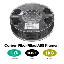 eSUN Carbon Fiber ABS Filament 1.75mm, High Impact Resistance Lightweight 3D Printer Filament Reinforced ABS CF, 1KG Spool (2.2 LBS) 3D Printing Filament for 3D Printers, Black
