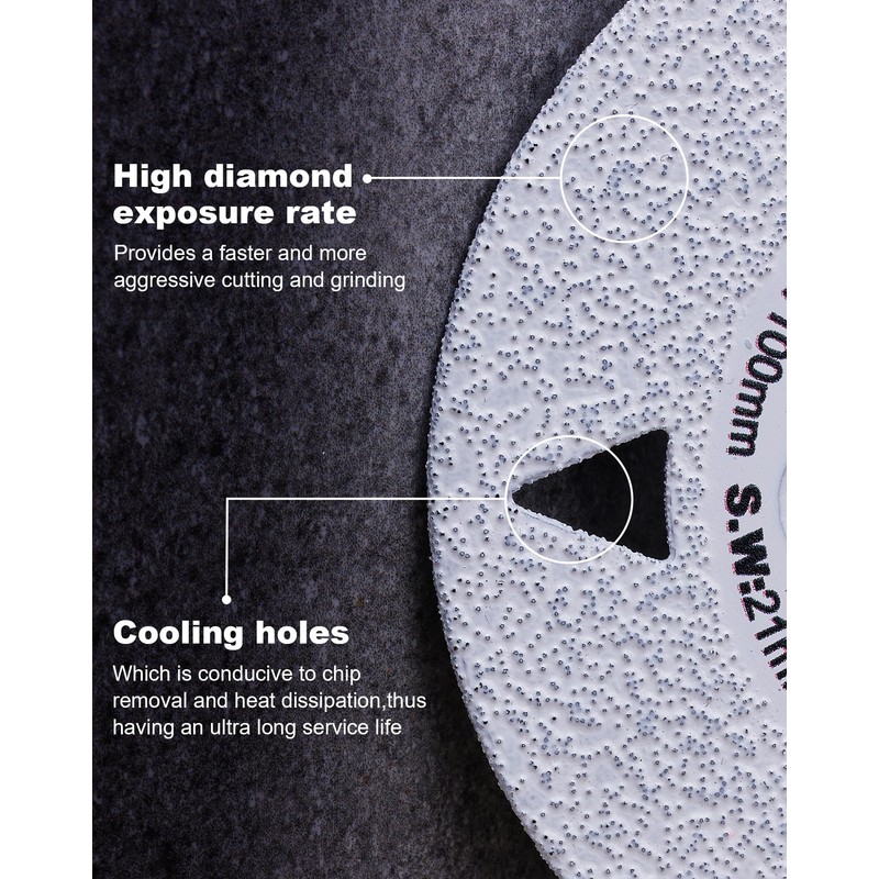 ZERICHIVE 4" Grinding Tile Blade Diamond Granite Cutting Blade for
