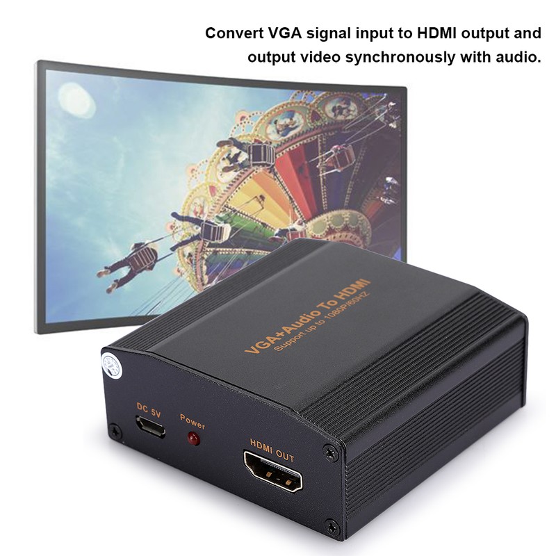 VGaAudio to HDMI 1080P Portable Audio Converter Convertor Adaptor Equipment