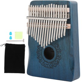 17 key Kalimba Kit Thumb Piano Finger Mahogany Playing Musical Instrument SuppliesGradually Blue