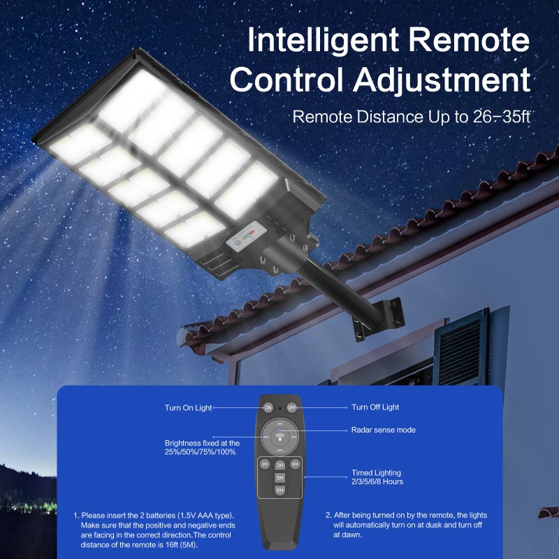 Solar Powered Street Light High Efficiency LED With Motion Sensor