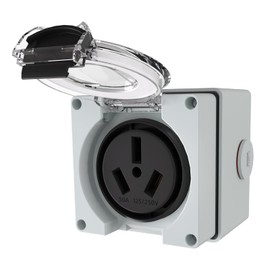 STARELO 50Amp Power Outlet Box,NEMA 10-50R Receptacle 125/250Volt,Outdoor dustproof and Weatherproof.No Grounding, Outlet for RV,EV,Heavy Duty Industrial Grade Power Receptacle.ETL Listed.