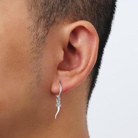 Daixiya Italian Horn Earrings 925 Sterling Silver Italian Horn Hoop Earrings Italian Jewelry Gift for Women Men