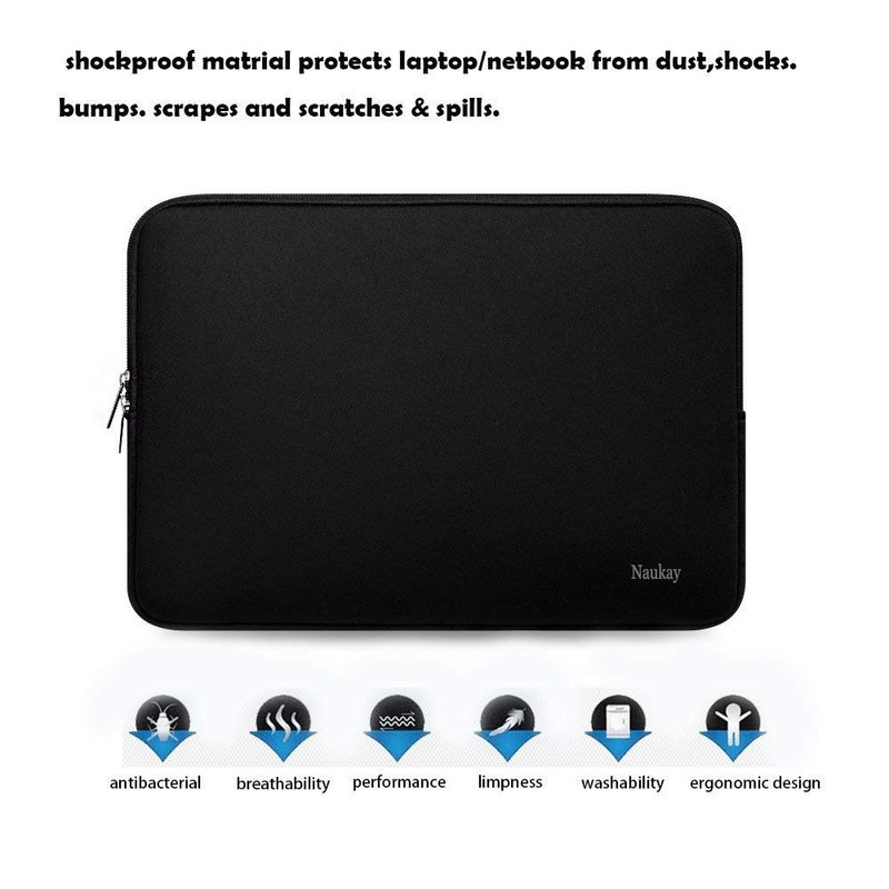 Naukay Laptop Sleeve Case, 15.6 Inch,Resistant Neoprene Notebook Computer Pocket
