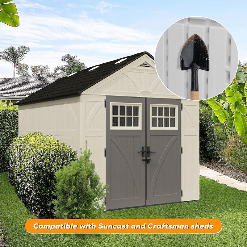 FIMXSD 9 pcs Storage Shed Hooks J U V-Shape Hangers