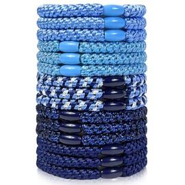 Sularpek 15 Pcs Hair Bobbles for Women and Girls, Dark Blue Woven Hair Ties, Soft No Damage Elastic Hair Bands for All Hair Types, Strong Hair Bobbles for Thick Hair, Mixed Navy Blue