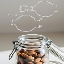 Zerodeko 10 Pcs Glass Canning Jar Accessories Wire Clamps Wide Mouth Glass Jar Sealed Buckle Mason Jars Wire Locking Kitchen Storage Cans Sealing Fastening Replacement Silver