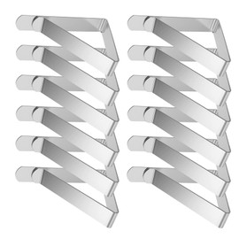 Tablecloth Clips, Pack of 12 Table Clips for Thick Tables Large 8 x 7 cm Stainless Steel Tablecloth Holder Tablecloth Outdoor Tablecloth Holder for Outdoor Party, for Desktop Thickness 2.5-6.5 cm /