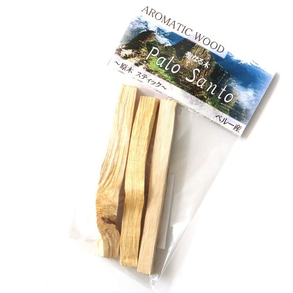 Gold Stone Palo Santo Stick Type, Peruvian Raw Wood, Pack of 3, Holy Tree