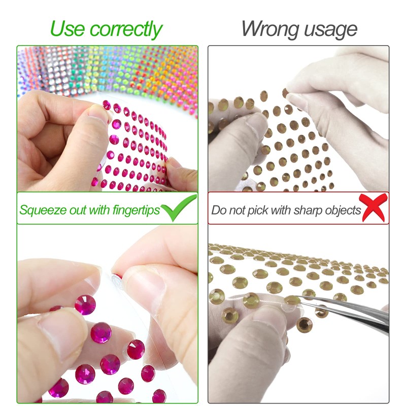 Sularpek 2300+Stück Glitzersteine Selbstklebend,14 Blätter Glitzersteine Gesicht, Strasssteine Selbstklebend,Glitzer Basteln