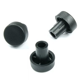 Pack of 50 Furniture Feet Furniture Gliders with 8 mm Pins/Bolts Diameter 16 mm (8 mm Spigot Diameter) - Black - Polypropylene (PP) - Round