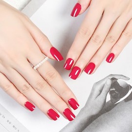 Uñas postizas cuadradas cortas, puntas de uñas de gel, uñas acrílicas postizas, manicura de cobertura total, calidad profesional, 12 tamaños, juego de