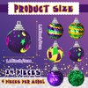 Lenwen 24 Pcs Mardi Gras Ball Ornaments for Tree Mardi
