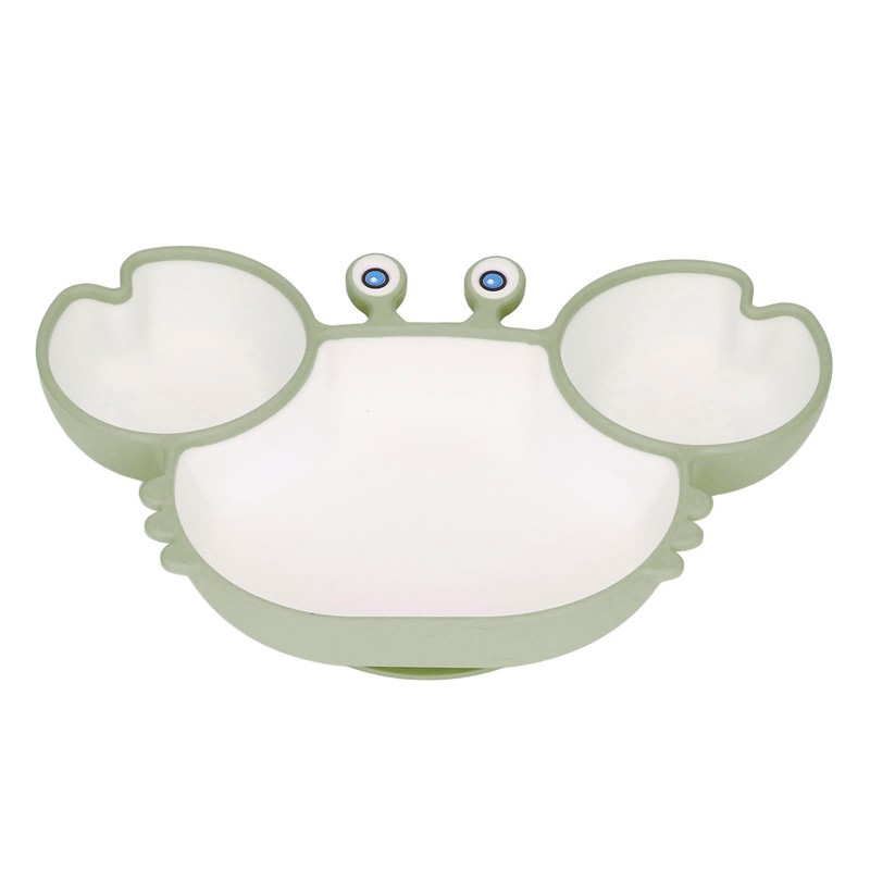 Crab Suction Plate with Suction Cup Base Silicone Divided Plate