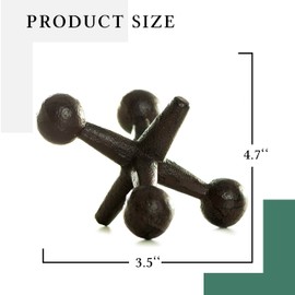 Decorative Jacks 3.25x4.5 - Metal Jacks - Shelf Decor Accents - Industrial Decor - Modern Decorative Objects - Decorative Door Stop - Cast Iron Decor