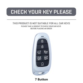 HERKIOCIO for Hyundai Key fob Cover,Heavy Car Key Case Protector Compatible with 2022 2023 2024 2025 Hyundai Sonata Nexo Tucson Palisade Smart Key (7 buttton-black)