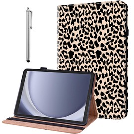 YiChZhe Case for Honor Pad 9 12.1 inch 2024 Shockproof Protective Case with Adjustable Stand Card Slot Pen Holder Cover, Leopard Print