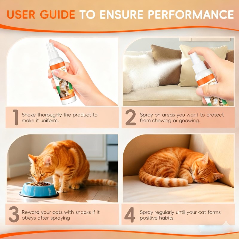 Roseye Cat Deterrent Spray for Indoor, Natural Boundary Aid, 3.38oz