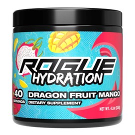Rogue Energy Gaming Drink, Hydration & Focus Beverage, Esports & Gamer Supplement, Sugar & Gluten Free (Dragon Fruit Mango 40 Servings)