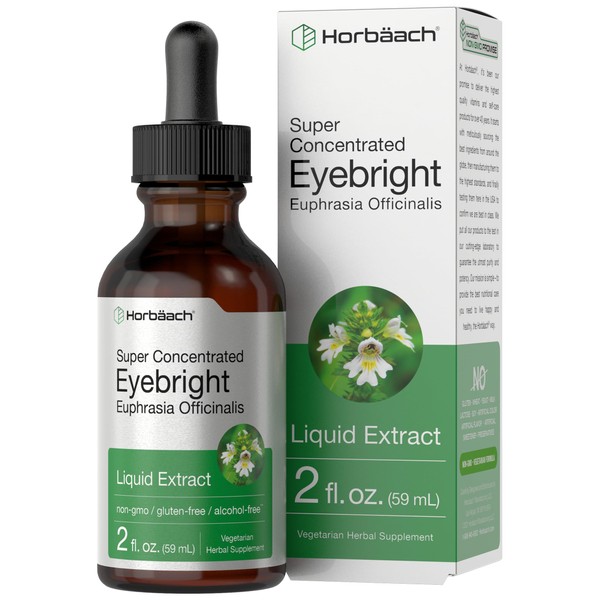 Eyebright Herb Supplement | 2 fl oz | Alcohol Free Drops | Super Concentrated Liquid Extract Tincture | Vegetarain, Non-GMO, Gluten Free | by Horbaach