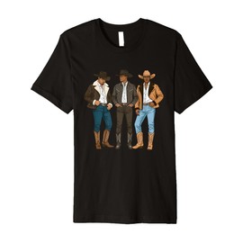 Black Cowboys - Melanin Cowboy Western Rodeo Rancher Premium T-Shirt