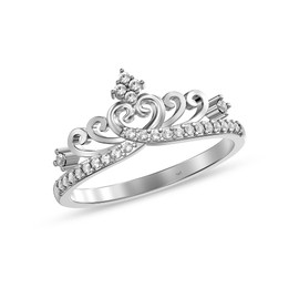 LeCalla 925 Sterling Silver Premium Crown Rings For Women, Pave Sparkling Cubic Zirconia Princess Crown Wedding Band Ring Engagement Rings for Women (Ring Size - 8 No.)