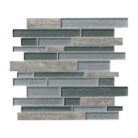 MSI Smoky Alps Interlocking Blend of Glass and Porcelain Tile for Kitchen Backsplash, Wall Tile for Bathroom, and Shower Wall Tile, 12 in. x 12 in. Mesh-Mounted Mosaic Tile (9.7 sq. ft.)