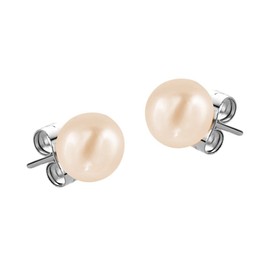 Orphelia Children's Earrings 925 Silver/Rhodium Plated Round Cut White Pearl – 7065