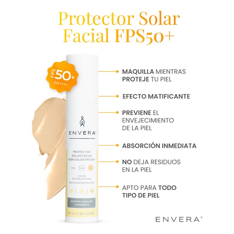 Protector Solar Fps Uva Uvb Color Light Envera