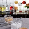 SANBREVE 4 Piezas Especieros Salsera Organizador Azucarero Cocina