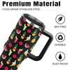 BOOWEATS 40 Oz Pineapple Tumbler with Handle and Straw, Stainless