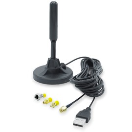 DOCTORADIO Full Seg, One-seg, Car Rod, Antenna, Built-In Booster, Waterproof, Magnetic Base, 16.4 ft (5 m) Cable (SMA/MCX/F Type Terminals Compatible)